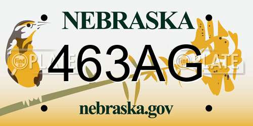 463AG Nebraska License Plate