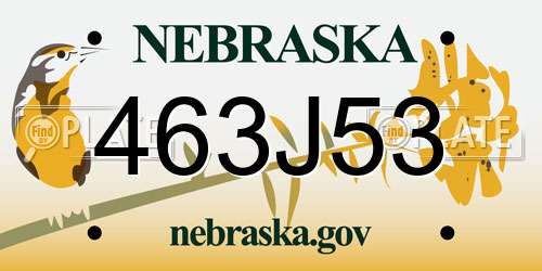 463J53 Nebraska License Plate
