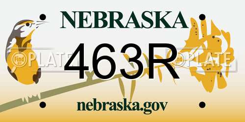 463R Nebraska License Plate
