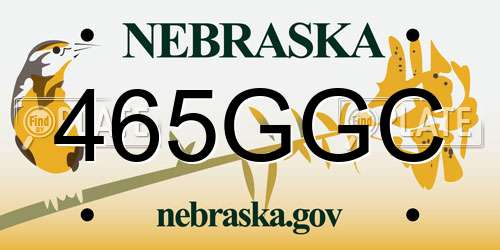465GGC Nebraska License Plate