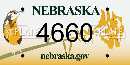 4660 Nebraska License Plate