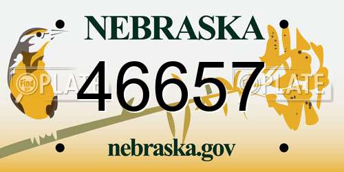 46657 Nebraska License Plate