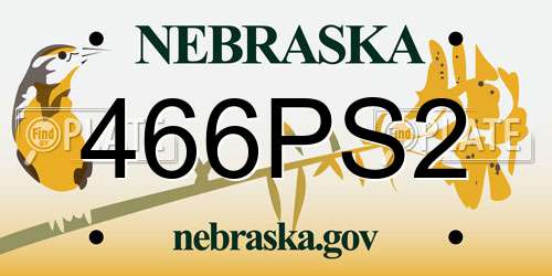 466PS2 Nebraska License Plate