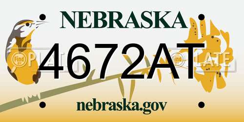 4672AT Nebraska License Plate