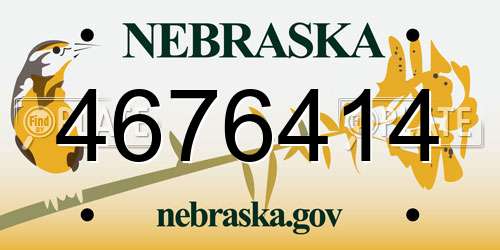 4676414 Nebraska License Plate
