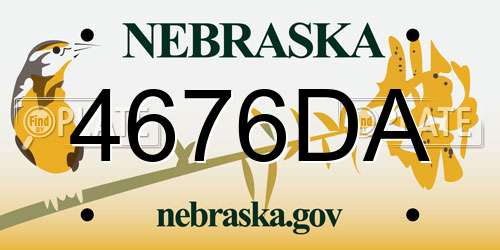 4676DA Nebraska License Plate