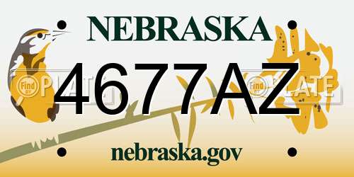 4677AZ Nebraska License Plate