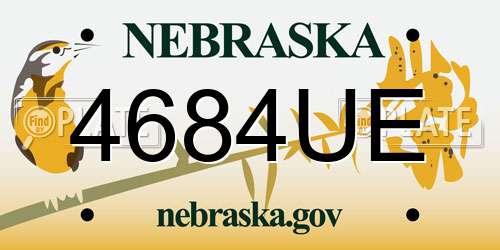 4684UE Nebraska License Plate