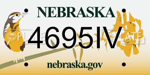 4695IV Nebraska License Plate