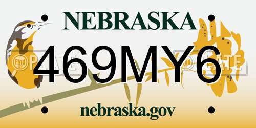 469MY6 Nebraska License Plate