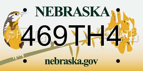 469TH4 Nebraska License Plate