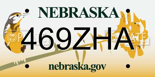 469ZHA Nebraska License Plate
