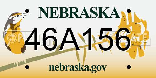 46A156 Nebraska License Plate