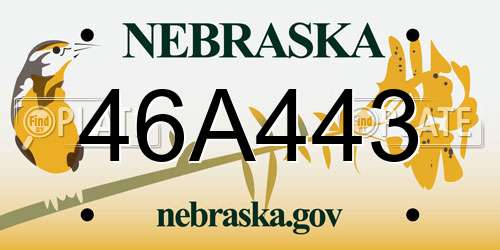 46A443 Nebraska License Plate