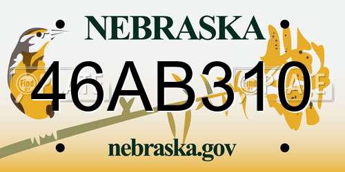 46AB310 Nebraska License Plate