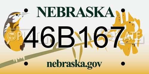 46B167 Nebraska License Plate
