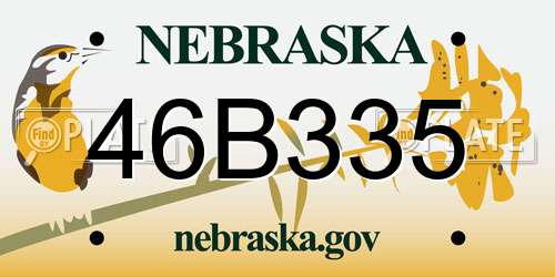 46B335 Nebraska License Plate