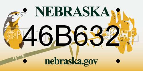46B632 Nebraska License Plate