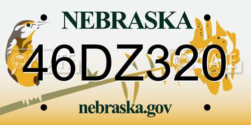 46DZ320 Nebraska License Plate
