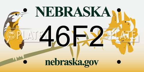 46F2 Nebraska License Plate