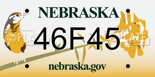 46F45 Nebraska License Plate