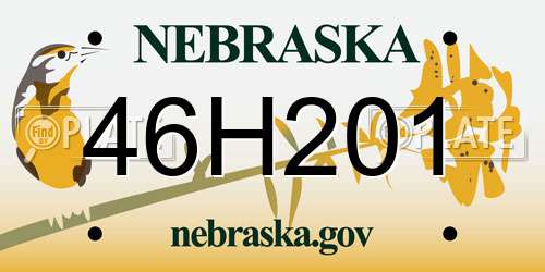 46H201 Nebraska License Plate