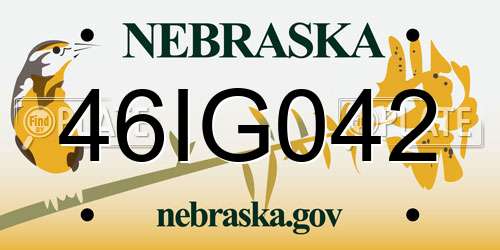 46IG042 Nebraska License Plate