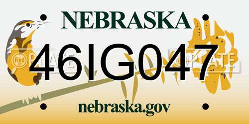 46IG047 Nebraska License Plate