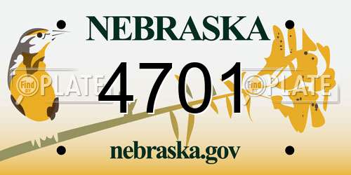 4701 Nebraska License Plate