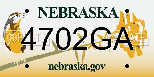 4702GA Nebraska License Plate