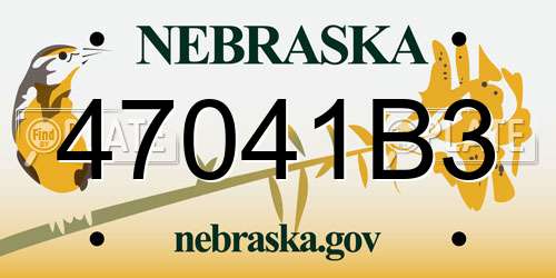 47041B3 Nebraska License Plate