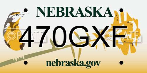 470GXF Nebraska License Plate