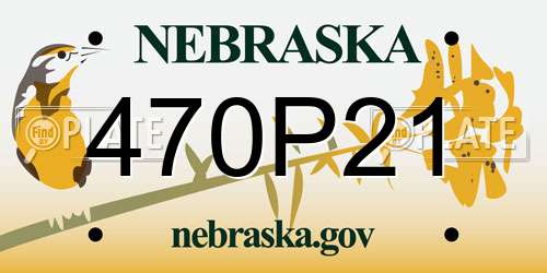470P21 Nebraska License Plate