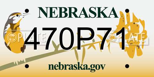 470P71 Nebraska License Plate