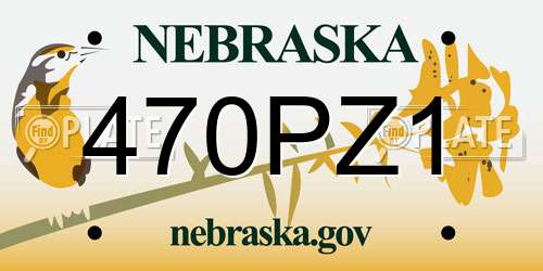 470PZ1 Nebraska License Plate