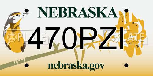 470PZI Nebraska License Plate