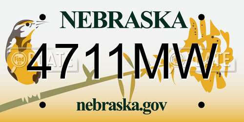4711MW Nebraska License Plate