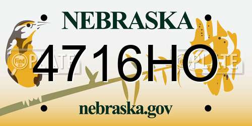 4716HO Nebraska License Plate