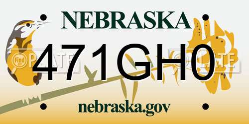 471GH0 Nebraska License Plate