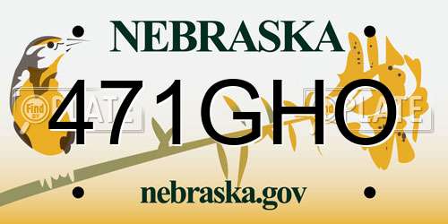 471GHO Nebraska License Plate