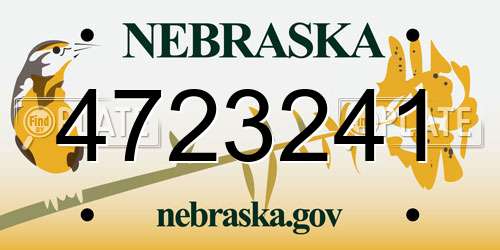 4723241 Nebraska License Plate