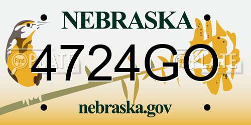 4724GO Nebraska License Plate
