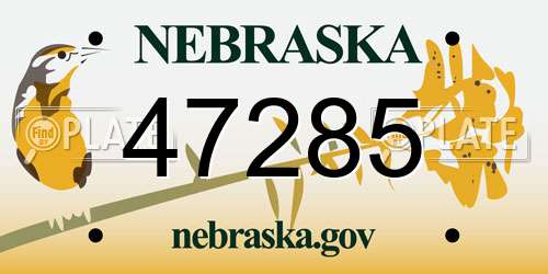 47285 Nebraska License Plate