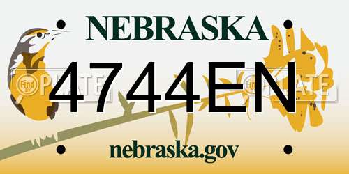 4744EN Nebraska License Plate