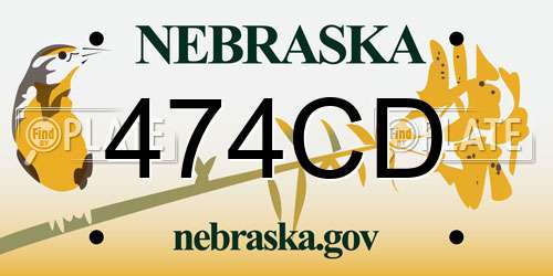 474CD Nebraska License Plate