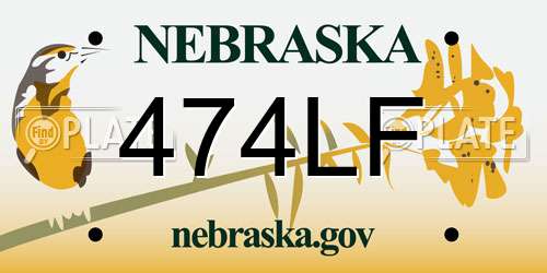 474LF Nebraska License Plate