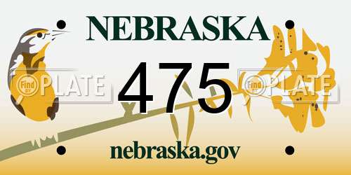 475 Nebraska License Plate