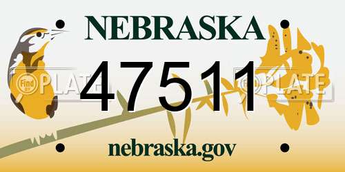 47511 Nebraska License Plate