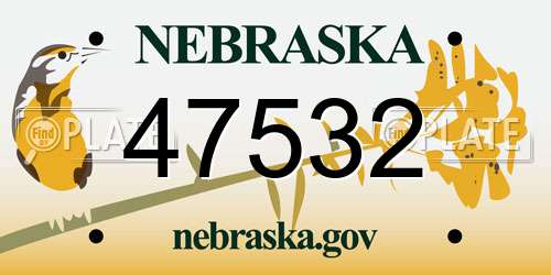 47532 Nebraska License Plate