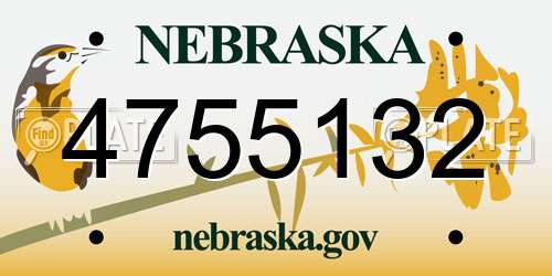 4755132 Nebraska License Plate